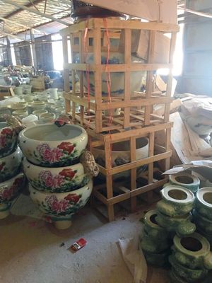 Piwonia Wzór 520mm Chińska Ceramiczna Miska Na Rybę Z Lampką