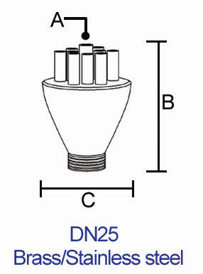 1 "dN25 Brass Concertrating Shooting Fountain Dysza strumieniowa Fontanna wodna Głowice natryskowe