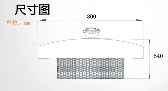 Projekt graficzny fontanny wodnej 800 mm ze stali nierdzewnej