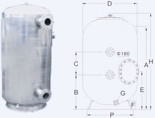 15m3 / H 800mm komercyjne filtry piaskowe do basenów