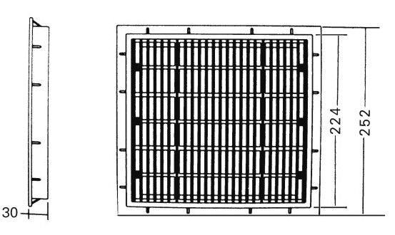 Plastikowa brama spustowa 25x25 CM nad ziemią