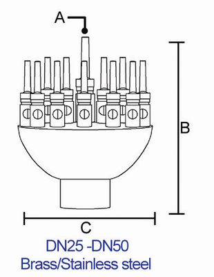 1 "mosiężne regulowane 3-warstwowe dysze fontannowe