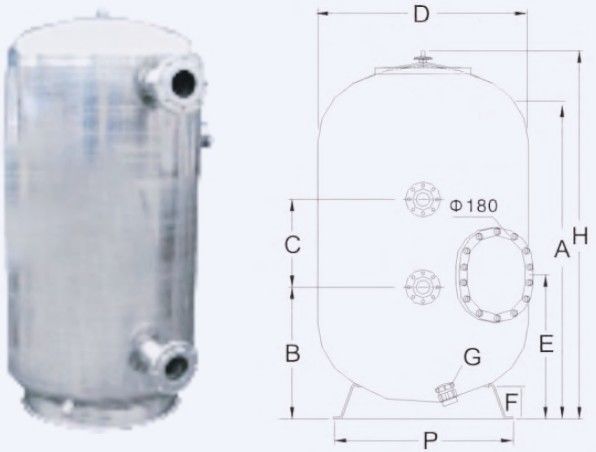 15m3 / H 800mm komercyjne filtry piaskowe do basenów