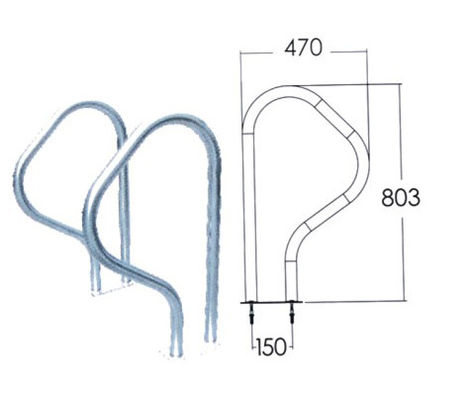Antykorozyjna drabina basenowa ze stali nierdzewnej 1.0mm 304
